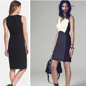 NWT Vince Camuto Size 4 black grey cream colorblock dress sleeveless